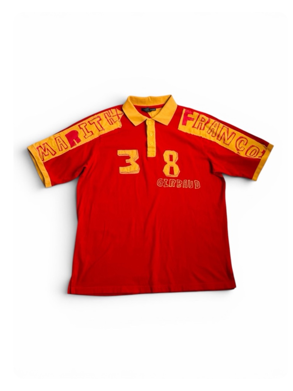 ★ Vintage Marithe + François Girbaud Made in Korea Polo - Red/Yellow ★